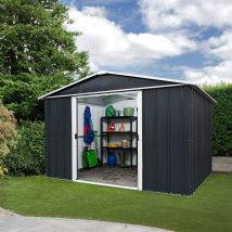 Yardmaster - Metall-Gerätehaus 'Heidelberg 1013', anthrazit, 11,03 m², ohne Bodenrahmen