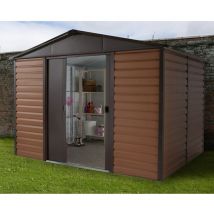 Yardmaster - Metall-Gerätehaus 'Konstanz 108', braun, 6,44 m², ohne Bodenrahmen