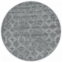 Pisa - Tapis Rond en relief Berbère yasi Gris (200x200cm)