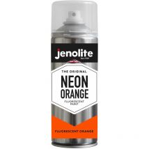 Jenolite - Orange - 1 x 400ml Aerosol Fluorescent Spray Paint - Neon Orange - Premium High Visibility Multi Surface Paint