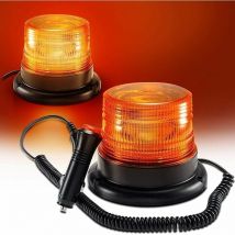 Mumu - Yellow led Circular Light for Car Trailer Caravan suv Magnetic Base 12V/80V