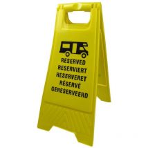 Securefix Direct - Yellow Multi Language Motorhome Pitch Reserve Sign - rv Board Caravan