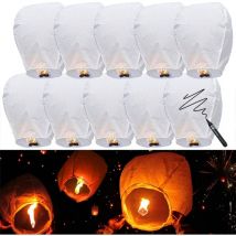 Ineasicer 20 Pcs Lanterne Volante, 100% Biodegradable, Lampion Papier, Chinoise, Sky Lanterns, 83x46x32cm