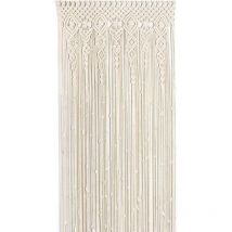 GROOFOO 95X200cm Macrame Tapisserie Murale, Tissée en Macramé pour Porte, Séparateur de Pièce, Rideau de Fenêtre, Rideau de Porte, Arrière-Plan de
