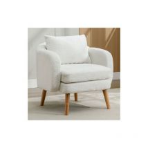 Yidomde - aiducho Fauteuil Moderne et Sobre en Velours Teddy avec Coussin, Fauteuil à Coussin Extra-épais, Fauteuil de Canapé Individuel, Fauteuil