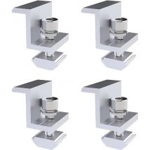 Yidomde - Ineasicer Lot de 4 Supports de Panneau Solaire, Pince D'extrémité de 30 mm, Fixation Panneau Solaire, Support en z, Pince Réglable, Support