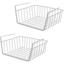Ineasicer Panier Suspendu, 2 Pcs Panier de Rangement Sous Étagère Métallique Paniers à Étagères Empilables,Panier de Rangement de Cuisine pour