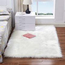 Groofoo Tapis En Peau De Mouton Synthétique, 60x90 Cm Tapis Salon En Fausse Fourrure Doux Et Moelleux, Tapis Chambre À Poils Longs Pour Les Chaises, 