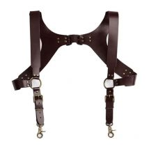 YiZYiF harnais de poitrine à bretelles en simili cuir pour hommes avec boucle harnais de poitrine réglable simple épaule Double bretelles