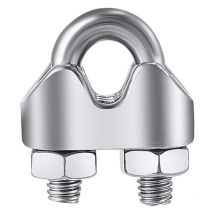 YMYNY 12pcs 3mm Galvanized Stainless Steel Cable Clamp Wire Rope Clamp Arc-Shaped Metal Cable Clips Stainless Steel Arc-Shaped Clamp Steel Cable