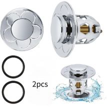 2 Pièces Bonde de Lavabo Universel Pop Up,Bonde de Lavabo Pop-Up avec Filtre Anti-Clogging,Flitre de Vidange Anti-Bloqué,Bouchon Baignoire pour