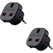 Ymyny - 2er-Pack – Steckeradapter Englisch auf Französisch – Adapter Englisch Französisch – Typ g auf Typ c – kompakt und leicht – schützt vor