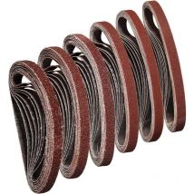 Bande abrasive 10X330 mm 40/60/80/120/180/240 pour ponçage, polissage et dépoussiérage, idéale pour le bois (48 pièces) - Ymyny