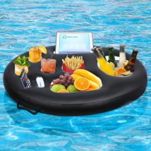 Barre flottante, porte-boisson gonflable pour piscine, porte-boisson gonflable de grande capacité à 9 trous, barre de piscine flottante pour les