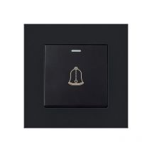 Bouton de sonnette extérieur ttio 220 250 v Interrupteur de sonnette en verre trempé Bouton de sonnette étanche sans fil 3,38 pouces - Ymyny