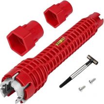 Clé d'évier 8 en 1 Clé de robinet Clé à tuyau multifonctionnelle Clé de robinet Clé à tuyau de robinet Outil Clé à tuyau Clé d'évier pour évier