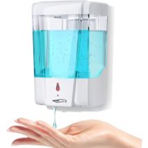 Distributeur de savon mural automatique, distributeur de gel liquide sans contact de 700 ml avec capteur infrarouge pour cuisines, salles de bains,