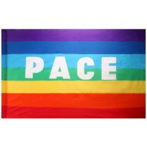 Drapeau arc-en-ciel de décoration de jardin, drapeau de la paix, drapeau de jardin, drapeau arc-en-ciel avec pace 90x150cm, drapeau arc-en-ciel pour