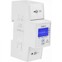 Ymyny Einphasen-Energiezähler, 5–80 A, 230 V, 50 Hz, einphasiger Energiezähler mit LCD-Hintergrundbeleuchtung, KWh-Zähler zur DIN-Schienenmontage