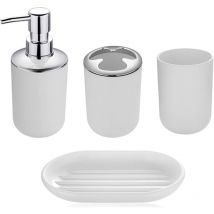 Ensemble d'accessoires de salle de bain au design moderne, 4 pièces, bouteilles de lotion, porte-brosse à dents, tasse à dents, porte-savon,