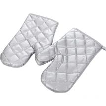 Gants de four, gants en tissu plaqué argent imperméables, gants de four double face antidérapants résistants à la chaleur pour