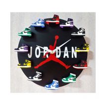 Ymyny - Horloge murale 30 cm AJ1-12, horloge à cadran pour la maison, le salon, la chambre, le bureau, le café, le bar, la décoration (jordan)