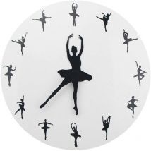 Ymyny - Horloge murale de ballerine danse de ballet décoration suspendue horloge danseuse décoration d'intérieur cadeau