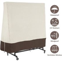 Ymyny - Housse de tennis de table en tissu Oxford imperméable pour intérieur et extérieur, beige et marron