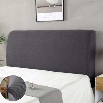 YMYNY Housse de tête de lit, housse de protection de tête de lit, anti-poussière, housse de tête de lit lavable, pack complet 360°, gris, 150 cm,
