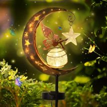 Lampes solaires de jardin, décoration de jardin extérieur, lumière en forme de lune, lampes solaires de jardin extérieur, lampe solaire led pour