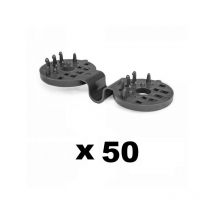 Lot de 50 clips de fixation gris pour brise-vue - Ymyny