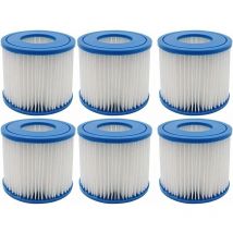 Lot de 6 filtres pour spa et piscine - Type d - Cartouche filtrante de rechange pour Summer Waves - Ymyny