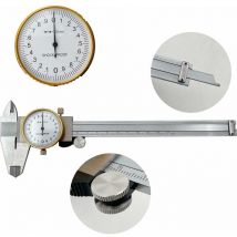 YMYNY Messschieber mit Zifferblatt, 0–150 mm, 0,02 mm, hochpräziser Messschieber aus Edelstahl für die Industrie, stoßfestes metrisches Messwerkzeug