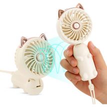 YMYNY Mini ventilateur portable avec batterie rechargeable et 3 vitesses, joli petit ventilateur électrique personnel pour filles/femmes/enfants en