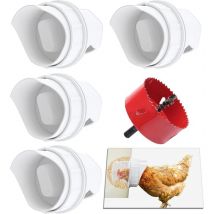 Ymyny Plastic Chicken Feeder Automatic Chicken Feeder, 4 Ports diy Chicken Feeder Kit [Anti-Waste] [Anti Pest] Chicken Waterer Chick Feeder for