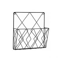 Porte-revues mural, étagère de rangement pour journaux, paniers en métal noir, étagère de décoration pour bureau, salon, chambre à coucher - Ymyny