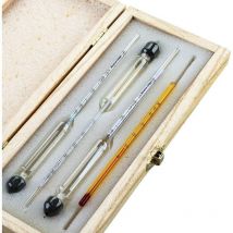 Flyme - ymyny Professionelles Alkoholmessgerät – 3er-Set Hydrometer mit Graduierung von 0 bis 100 % + Thermometer zum Messen des Alkoholgehalts von
