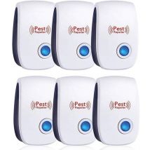 Répulsif à ultrasons, souris à ultrasons, lot de 6, souris et rat à ultrasons, efficace contre les souris, rats, mouches, moustiques, nuisibles,