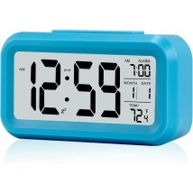Réveil pour enfants, horloge de table numérique à piles, avec veilleuse intelligente, température, fonction snooze, petite horloge électronique pour