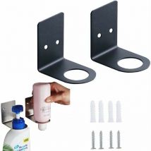 Flyme - ymyny - Soporte para bomba de mano de pared, 2 unidades, dispensador de jabón, soporte para tarro de champú, estante de almacenamiento de