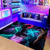 Tapis de chambre à coucher moderne Gamer 3D Controller Adolescent Garçon Tapis de salon antidérapant Graffiti Console de jeu Décor 80 x 120