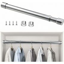 Tringle à vêtements extensible en acier inoxydable de 51 cm à 80 cm, tringle à rideau télescopique réglable, résistante à la corrosion, tringle de