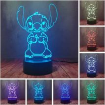 Veilleuse led Dessin Animé Anime Stitch Chiot Poupée Créative 3D Lampe De Table Flash Lumières De Lave Bébé Sommeil Éclairage Maison Chambre Art