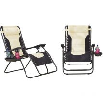 Neo Direct - Neo Pair of Outdoor Zero Gravity xl Sun Loungers – Cream