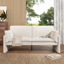 2 Seater Sofa White, Comfy Sofa Couch 172cm, Modern Love Seat Sofa Velvet Sofa, Sofa 2 Seater for Living Room,Bedroom,Apartment,Home Office - Yodolla