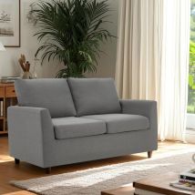 2-Sitzer-Sofa mit abnehmbaren Sofabezügen, Doppelsitz, kleines Sofa, für Wohnzimmer, Dunkelgrau - Yodolla