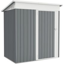 Yodolla - Abri De Jardin En Métal 1,28 M², Cabane De Jardin Exterieur Avec Porte Coulissante, Rangement Outils, Blanc