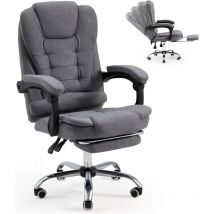 Yodolla - Bürostuhl 200kg Belastbarkeit, Ergonomischer Chefsessel Schreibtischstuhl mit Liegefunktion, Höhenverstellbar Office Chair mit Fußstütze,