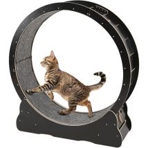 Yodolla - Cat Exercise Wheel Large, Indoor Cats Treadmill with Detachable Carpeted Runway, 43.3 Inch Running Wheel for Pet, Black