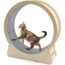 YODOLLA Cat Exercise Wheel Large, Indoor Cats Treadmill with Detachable Carpeted Runway, 43.3 Inch Running Wheel for Pet, Natural